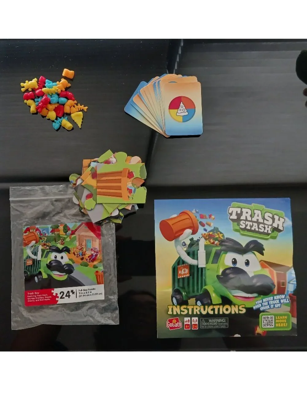 Trash Stash Game pieces
